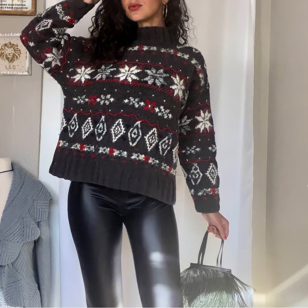 Express 90's Vintage Fair Isle Wool Sweater